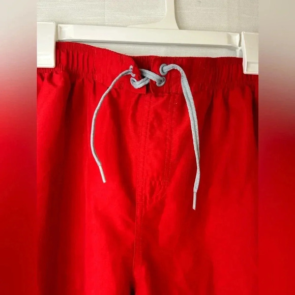 Nike Board Shorts Swim Trunks Flat Front Bright Red Swoosh - Picture 5 of 6